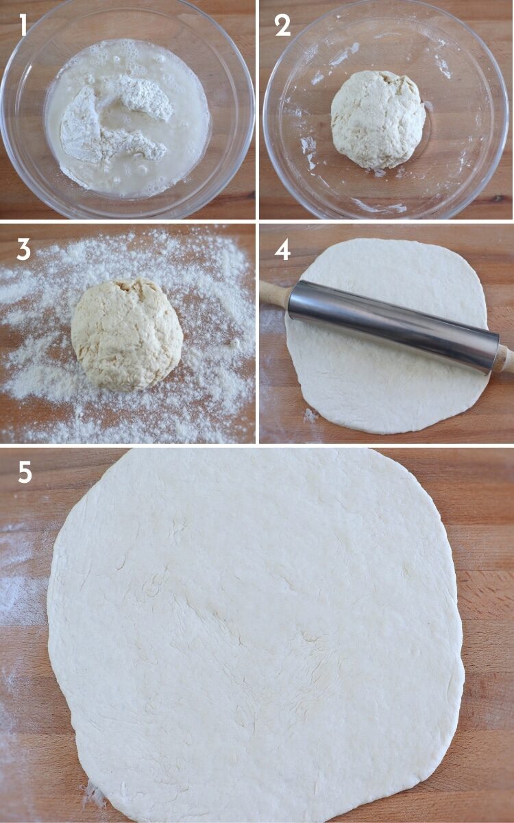 Étapes de la pizza à la viande et au chouriço